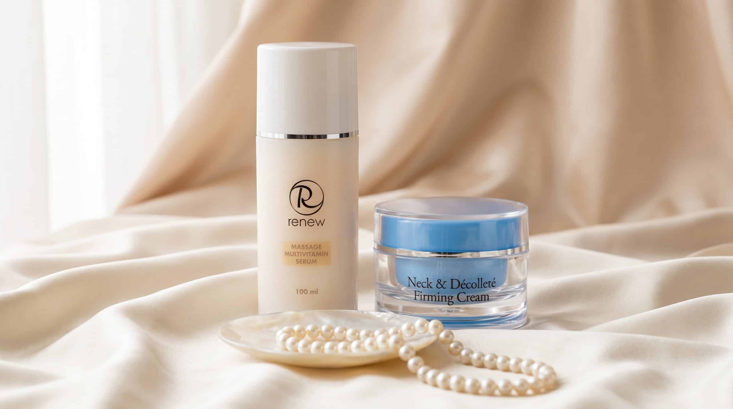 Serum do masażu Golden Age i krem na szyję i dekolt Renew do masażu